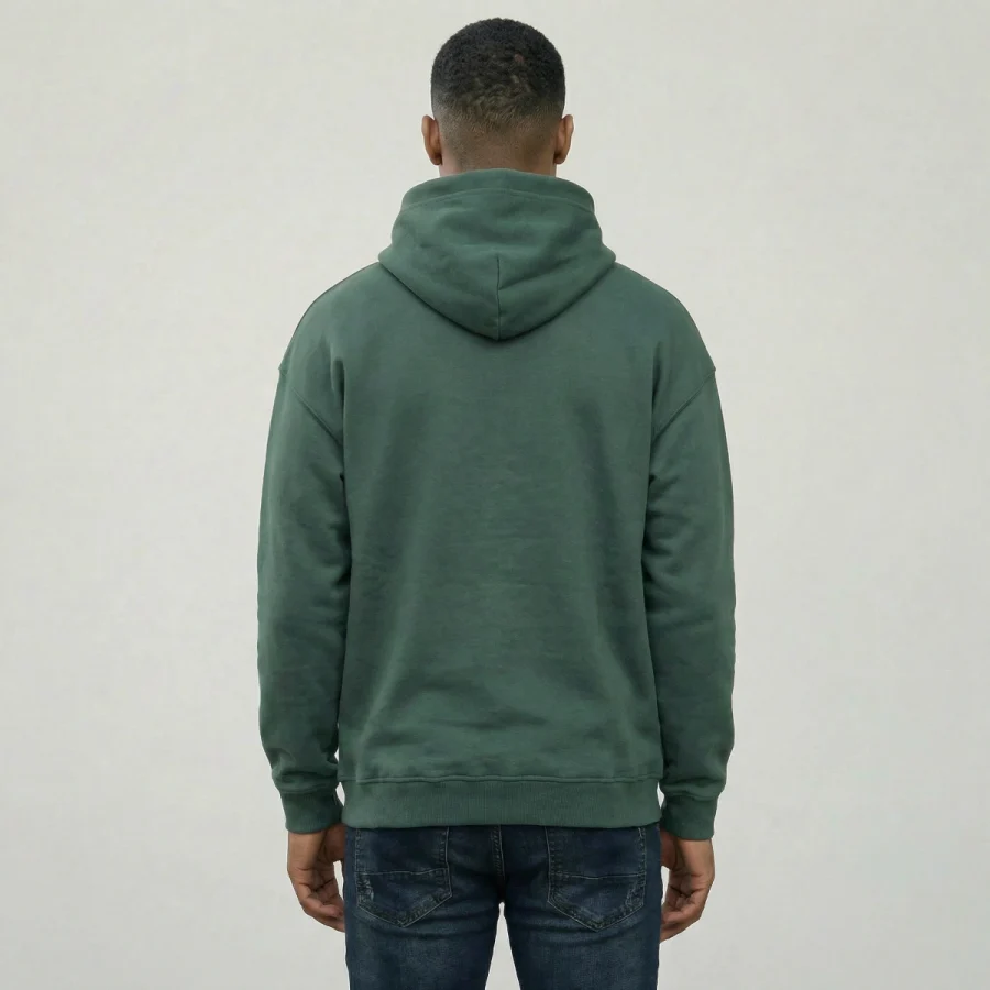 Hoodie verde unissexo de costas