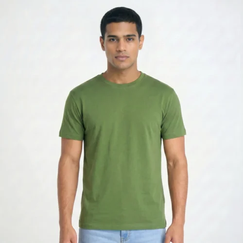 Green regular t-shirt for men, unisex model, to customize.