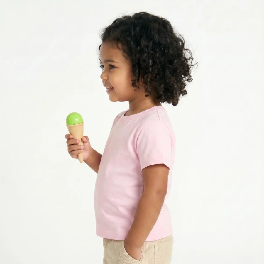 T-shirt Baby personalizável, vista lateral